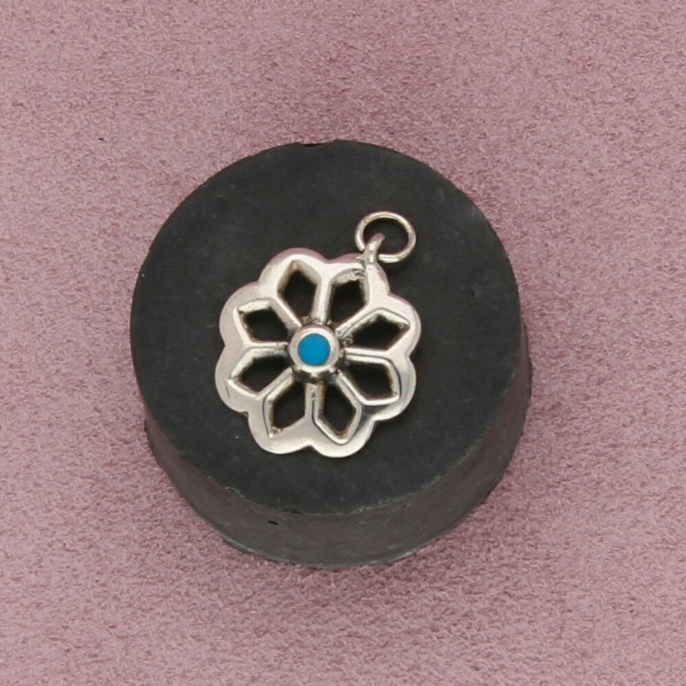 ⚡clearance⚡ navajo sterling silver vintage turquoise flower pendant